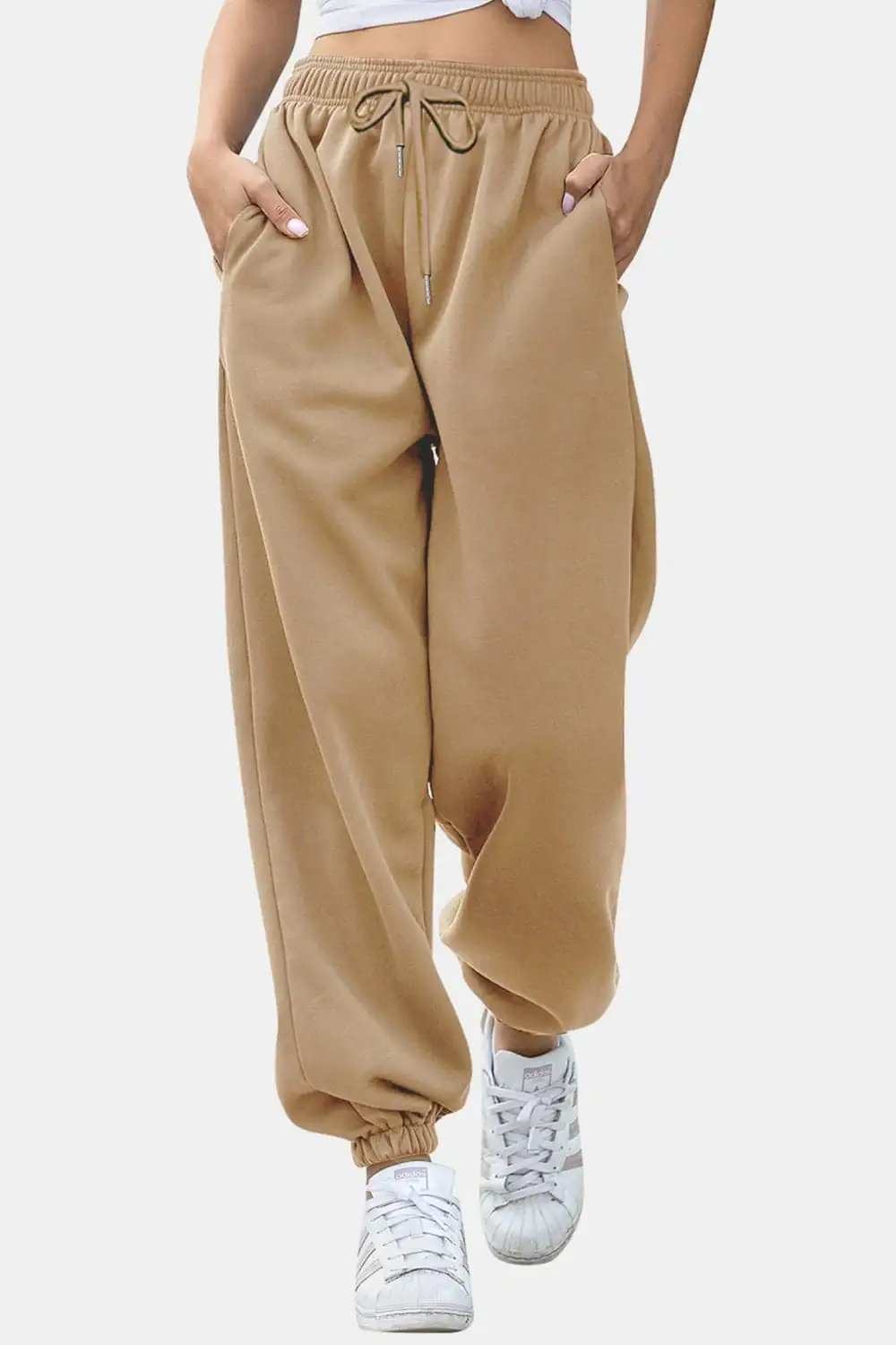 Elastic Waist Joggers with Pockets - Trendsi - Flyclothing LLC