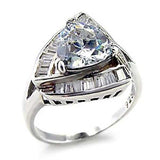 00201 High-Polished 925 Sterling Silver Ring with AAA Grade CZ in Clear - Alamode - Flyclothing LLC