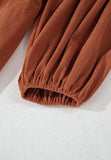 Corduroy Quarter Snap Three-Quarter Sleeve Dress - Trendsi - Flyclothing LLC