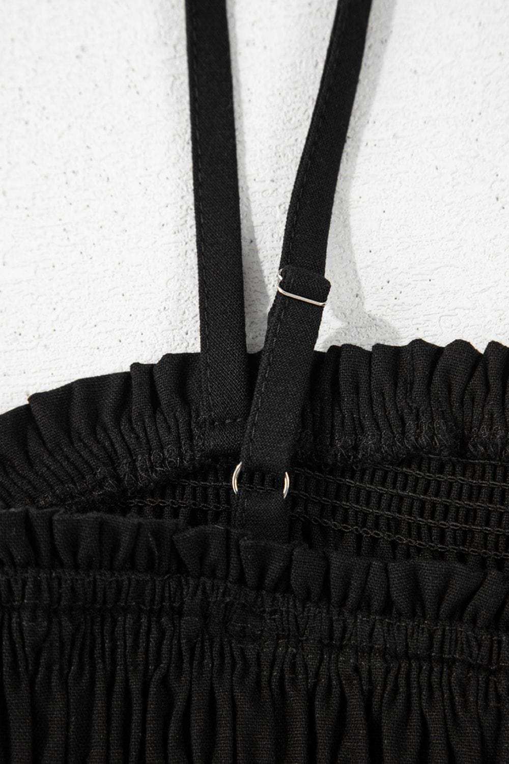 Smocked Spaghetti Straps Wide Leg Jumpsuit - Trendsi - Flyclothing LLC