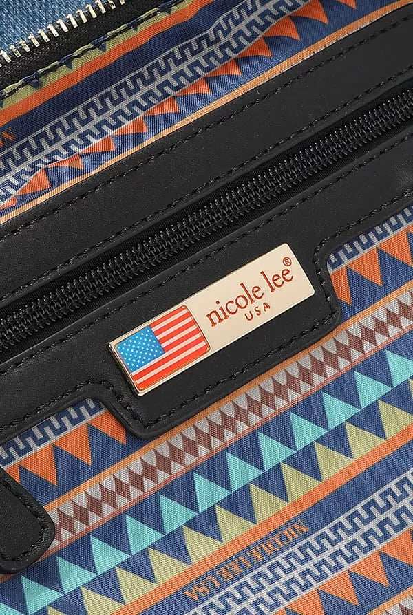 Nicole Lee USA Bosque De Amor Denim Boston Bag - Trendsi - Flyclothing LLC
