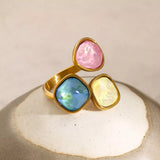 Triple Rhinestone Bypass Ring - Trendsi - Flyclothing LLC