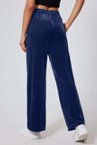 Drawstring Elastic Waist Straight Leg Pants - Trendsi - Flyclothing LLC