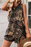 Boho Floral Print Sleeveless Summer Romper - Trendsi - Flyclothing LLC