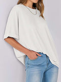 Round Neck Half Sleeve T-Shirt - Trendsi - Flyclothing LLC