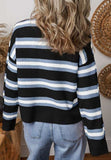 Striped Button Down Long Sleeve Cardigan - Trendsi - Flyclothing LLC