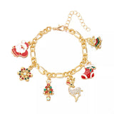 Christmas 18K Gold-Plated Charm Bracelet - Trendsi - Flyclothing LLC