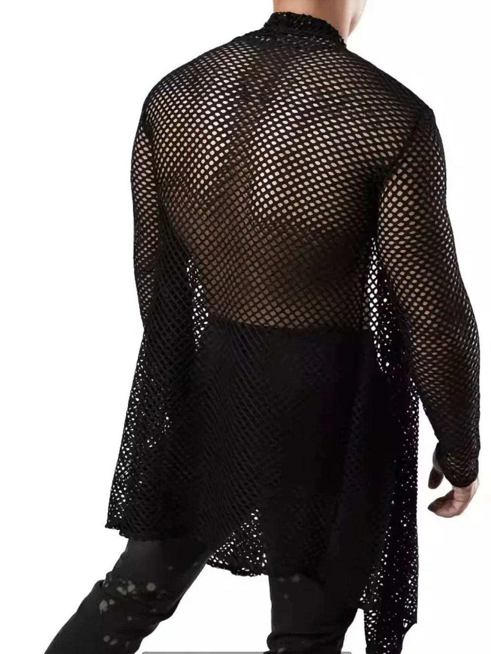 Men's Openwork Open Front Long Sleeve Cover-Up - Trendsi - Flyclothing LLC