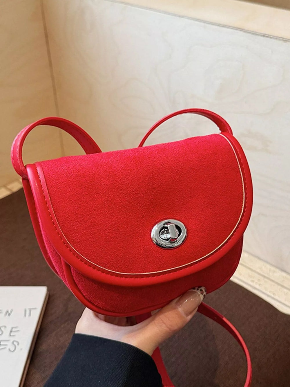 Suede Flap Crossbody Bag - Trendsi - Flyclothing LLC