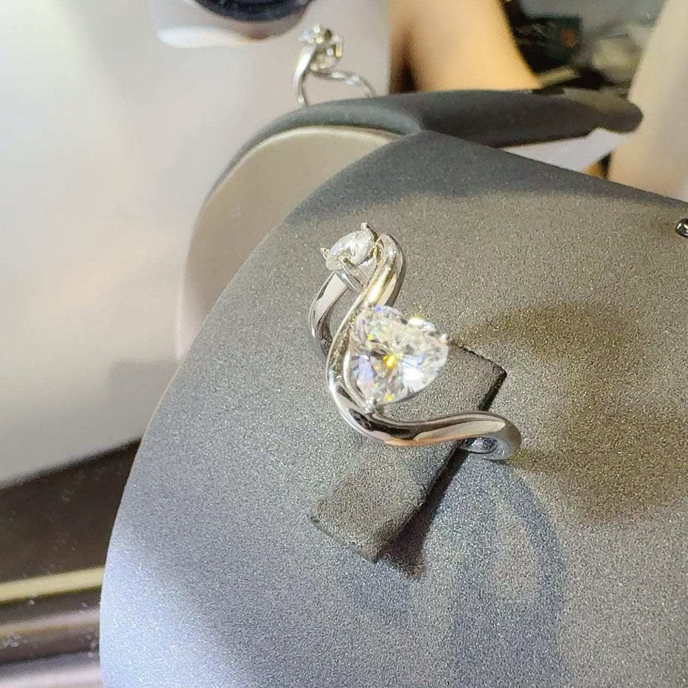 1.3 Carat Moissanite 925 Sterling Silver Irregular Shape Ring - Trendsi - Flyclothing LLC