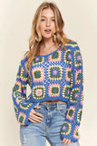 ADORA Multicolor Crochet Crop Top - Trendsi - Flyclothing LLC