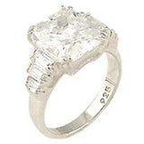 00827 High-Polished 925 Sterling Silver Ring with AAA Grade CZ in Clear - Alamode - Flyclothing LLC
