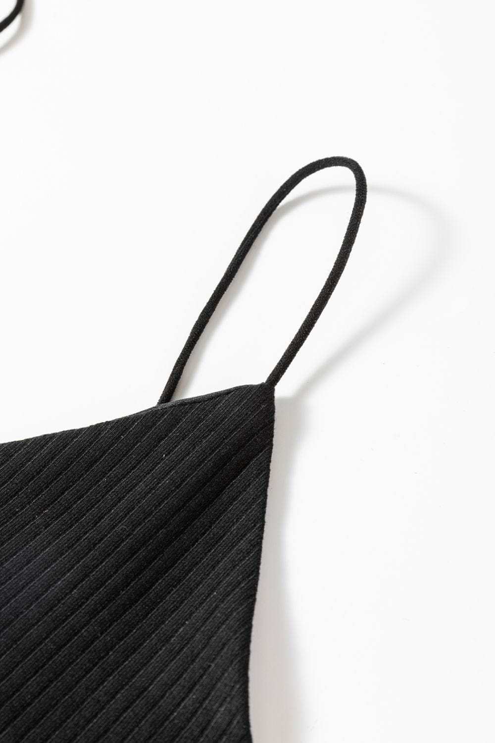 V-Neck Cami and Round Neck Long Sleeve Bodysuit Set - Trendsi - Flyclothing LLC