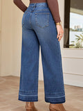 High Waist Wide Leg Washed Jeans - Trendsi - Flyclothing LLC