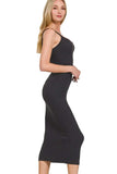 Zenana Ribbed Bodycon Midi Dress - Trendsi - Flyclothing LLC