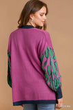 Umgee Animal Print Open Front Sweater Cardigan - Trendsi - Flyclothing LLC