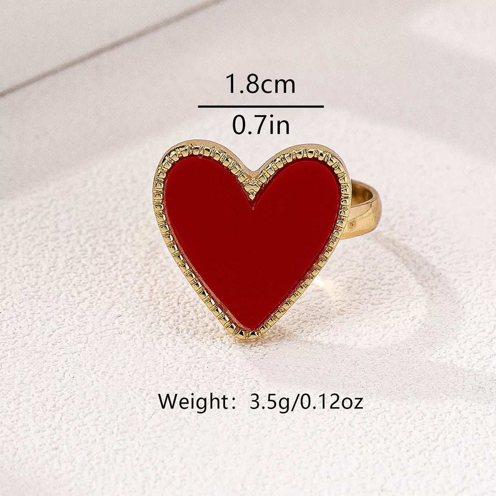 18K Gold-Plated Heart-Shaped Ring - Trendsi - Flyclothing LLC