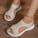 Peep Toe Solid Color Sandals - Trendsi - Flyclothing LLC