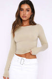 Round Neck Long-Sleeve Top - Trendsi - Flyclothing LLC