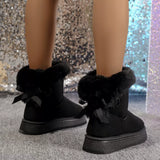 Cozy Faux Fur Trim Boots - Trendsi - Flyclothing LLC