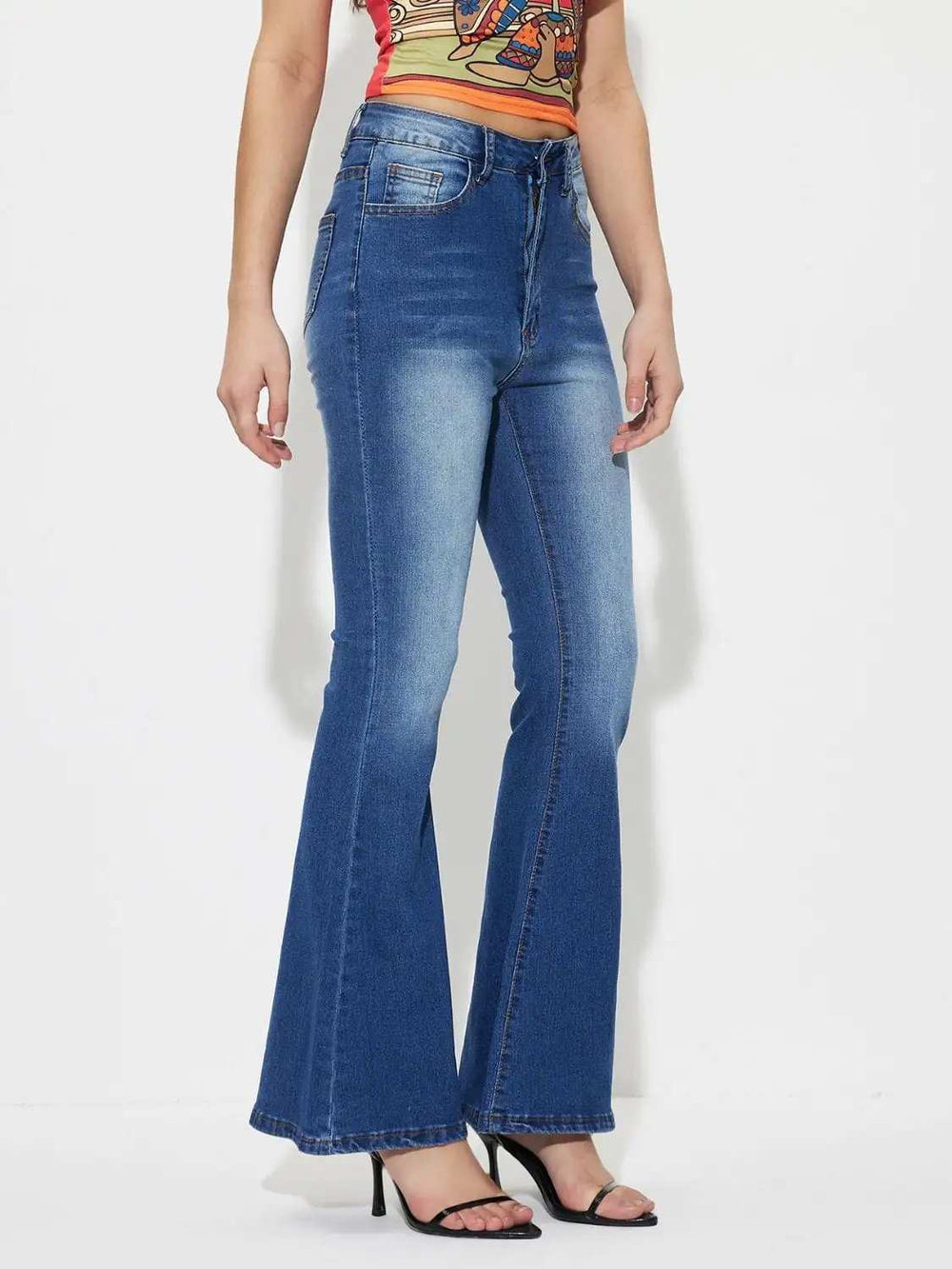 Mid-Rise Waist Bootcut Jeans - Trendsi - Flyclothing LLC