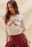 SO ME Christmas Candy Cone Cropped Sweater - Trendsi - Flyclothing LLC