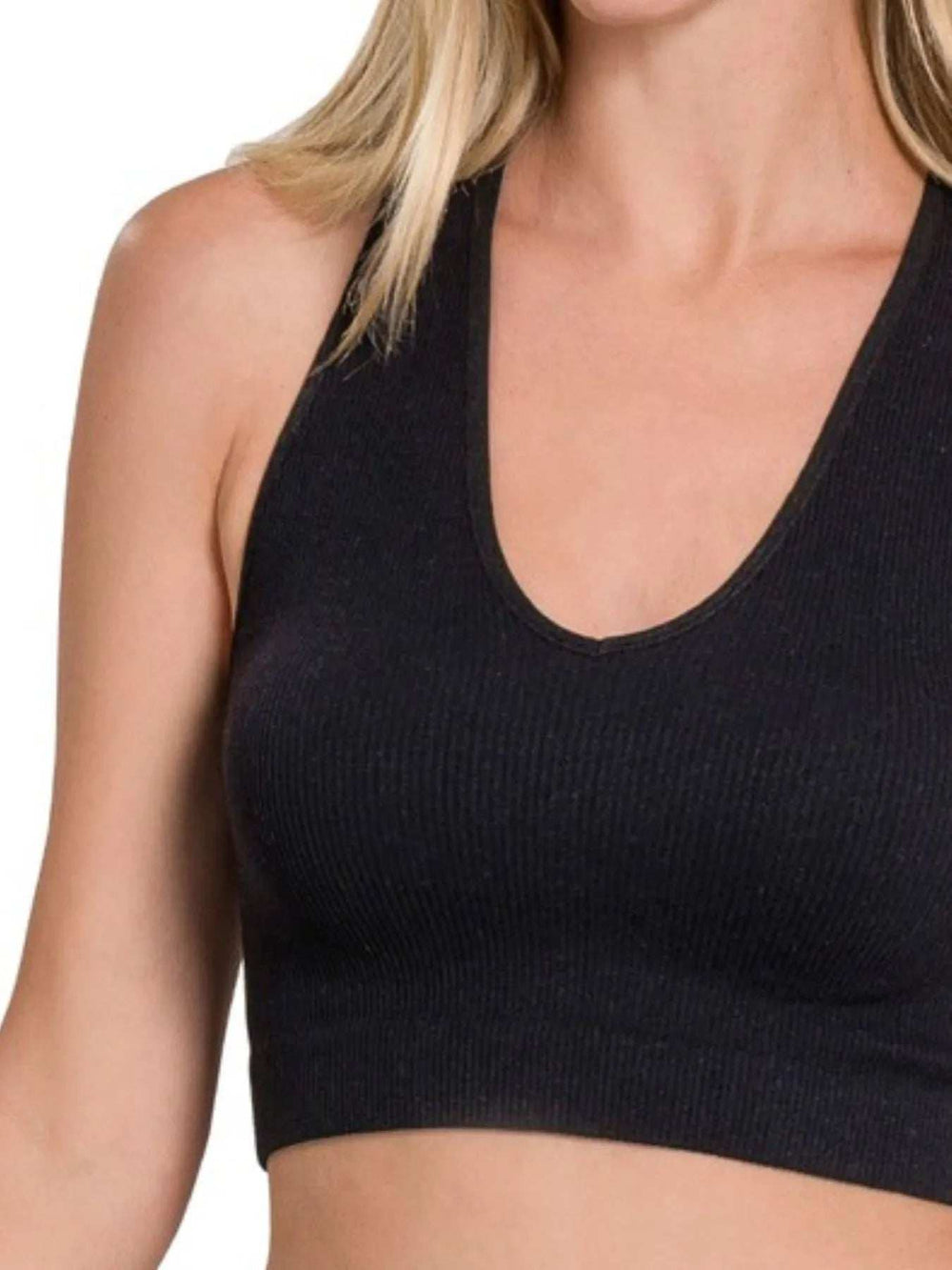 Zenana Seamless Ribbed Cropped Racerback Tank Top - Trendsi - Flyclothing LLC