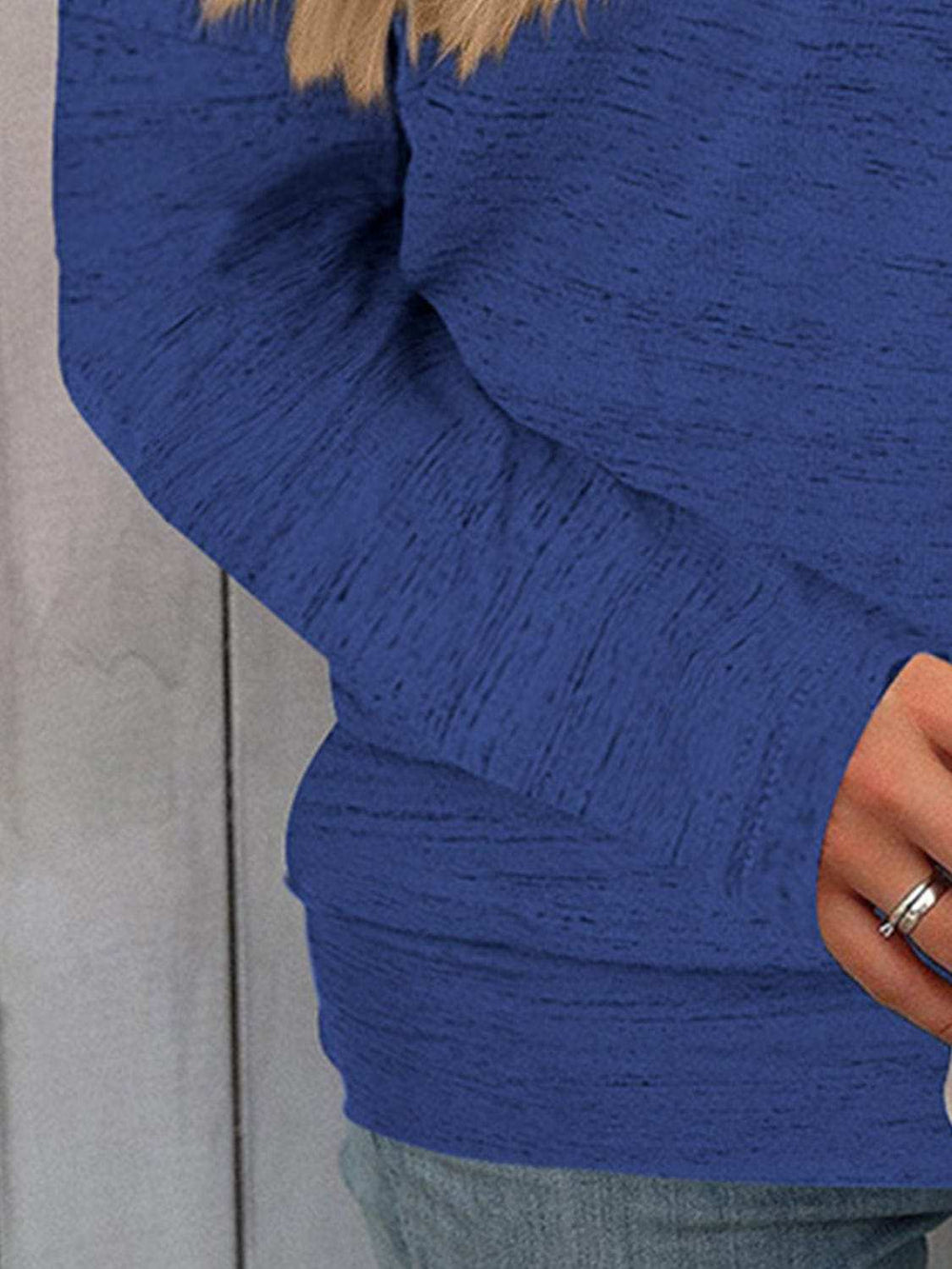 Full Size Heathered Long Sleeve Top - Trendsi - Flyclothing LLC