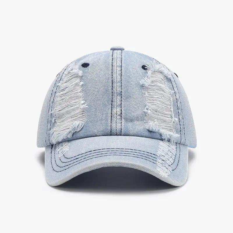 Distressed Cotton Baseball Cap - Trendsi - Flyclothing LLC