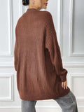 Open Front Drop Shoulder Cardigan - Trendsi - Flyclothing LLC