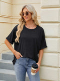 Florira Round Neck Half Sleeve T-Shirt - Trendsi - Flyclothing LLC