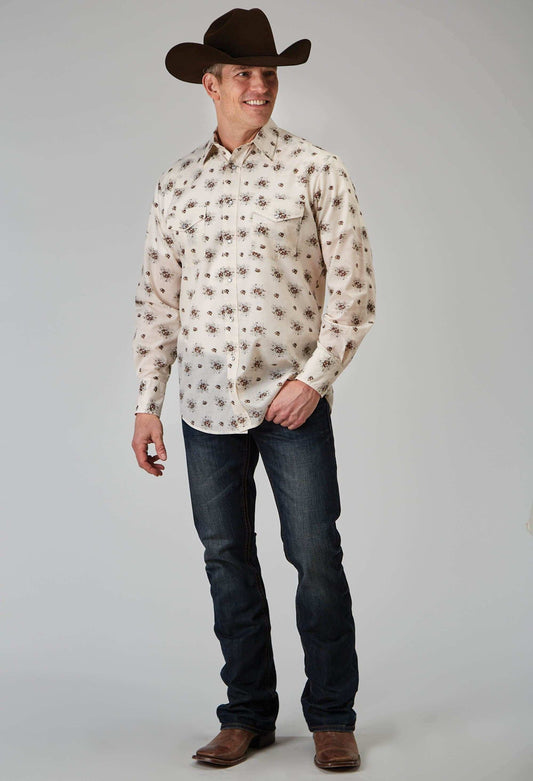 Roper Mens Long Sleeve Snap Vintage Floral Western Shirt - Roper - Flyclothing LLC