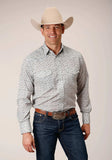 Roper Mens Long Sleeve Snap Multi Blue Mini Floral Print Western Shirt - Roper - Flyclothing LLC