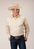 Roper Mens Long Sleeve Snap Cream Diamond Print Western Shirt - Roper - Flyclothing LLC
