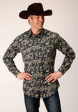 Roper Mens Long Sleeve Snap Vintage Dark Floral Print Western Shirt - Roper - Flyclothing LLC