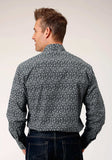 Roper Mens Long Sleeve Snap Black White Floral Print Western Shirt - Roper - Flyclothing LLC