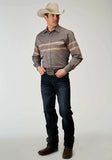 Roper Mens Long Sleeve Snap Border Stripe Western Shirt - Roper - Flyclothing LLC