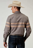 Roper Mens Long Sleeve Snap Border Stripe Western Shirt - Roper - Flyclothing LLC