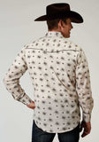Roper Mens Long Sleeve Snap Vintage Floral Western Shirt With Solid Piping On Front And Back Yokes Smile Pockets - Roper - Flyclothing LLC