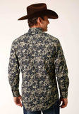Roper Mens Long Sleeve Snap Vintage Dark Floral Print Western Shirt - Roper - Flyclothing LLC