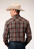Roper Mens Long Sleeve Snap Multi Brown Black Green Plaid Western Shirt - Roper - Flyclothing LLC
