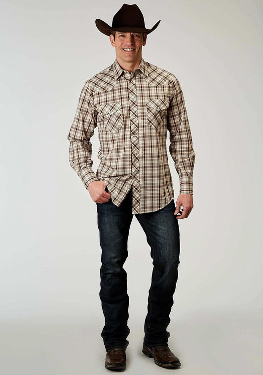 Roper Mens Long Sleeve Snap Desert Plaid Western Shirt - Roper - Flyclothing LLC