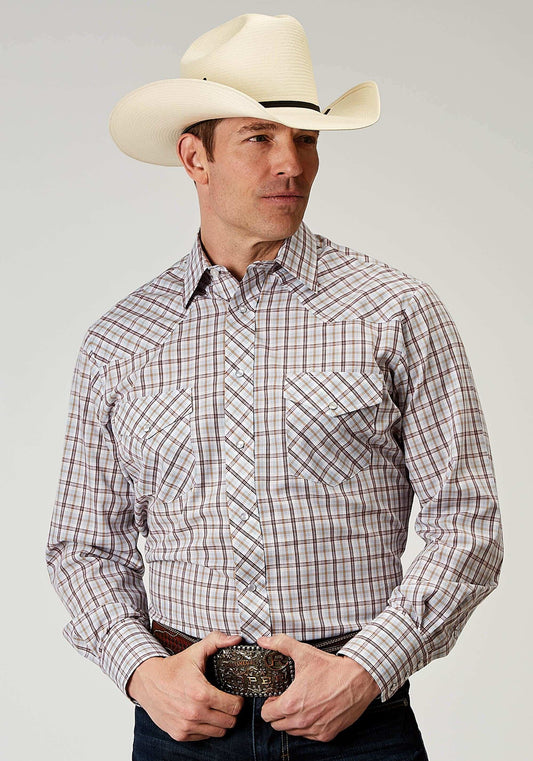 Roper Mens Long Sleeve Snap Vintage Plaid Western Shirt - Roper - Flyclothing LLC