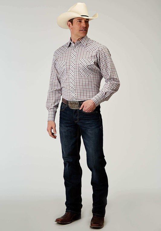 Roper Mens Long Sleeve Snap Vintage Plaid Western Shirt - Roper - Flyclothing LLC