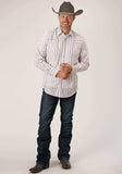 Roper Mens Long Sleeve Snap Navy Red Grey Stripe Western Shirt - Roper - Flyclothing LLC