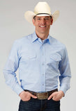 Roper Mens Long Sleeve Snap Light Blue Tonal Stripe Western Shirt - Roper - Flyclothing LLC