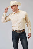 Roper Mens Long Sleeve Snap Cream Tonal Stripe Western Shirt - Roper - Flyclothing LLC