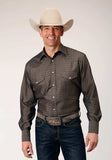 Roper Mens Long Sleeve Snap Grey Floral Stripe Tone On Tone Western Shirt - Roper - Flyclothing LLC