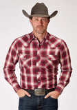 Roper Mens Long Sleeve Snap Red Plaid Western Shirt Tall Fit - Roper - Flyclothing LLC