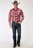 Roper Mens Long Sleeve Snap Red Plaid Western Shirt Tall Fit - Roper - Flyclothing LLC